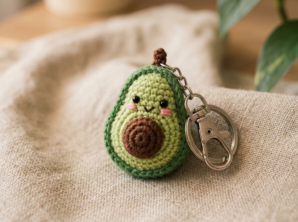 Baby Avocado Amigurumi Charm