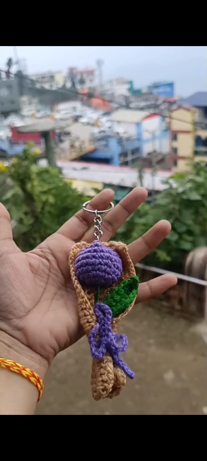Mini Flower Bouquet Bag Charm Keychain
