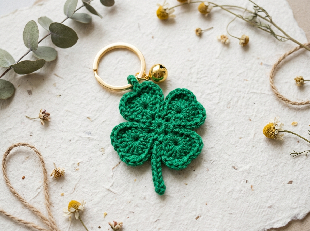 Lucky Four-Leaf Clover Charm