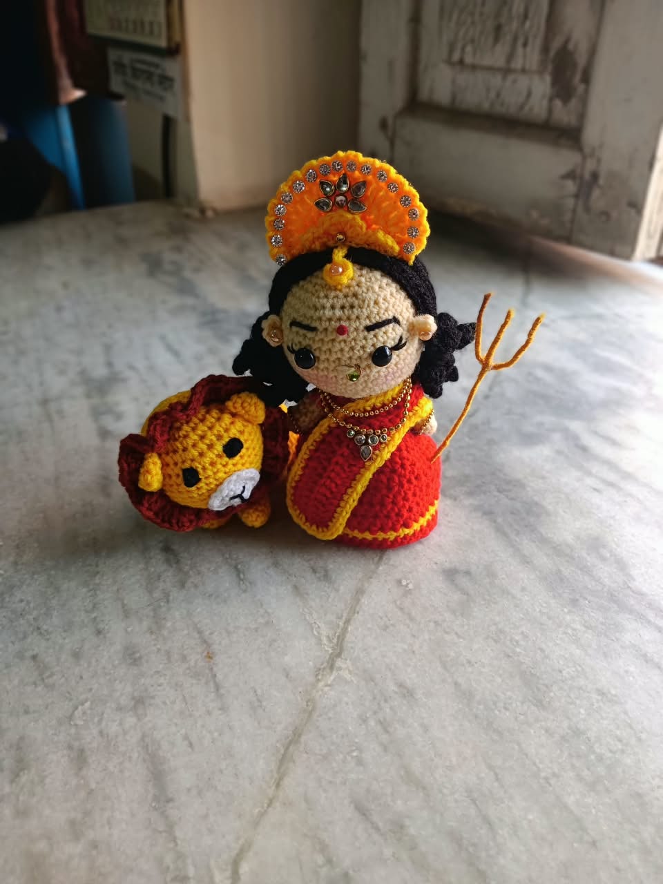 Maa Durga Divine Crochet Amigurumi Idol